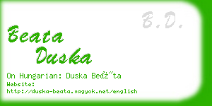 beata duska business card